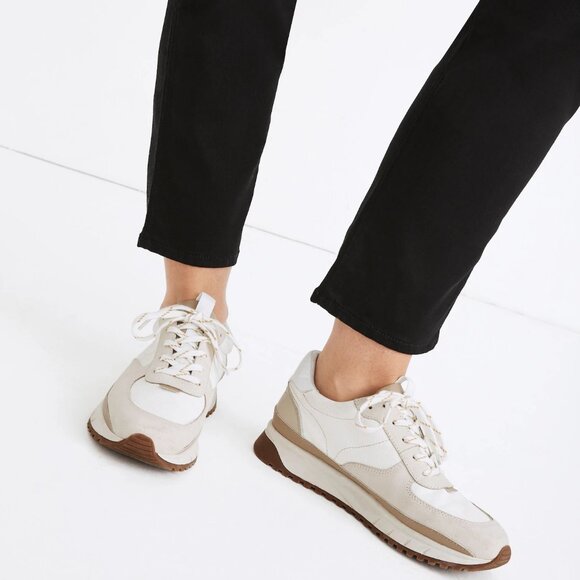 Madewell Kickoff Trainer Sneakers in Antique Cream Multi, Size 6 - Picture 1 of 12